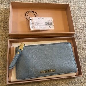 Blue Miu Miu Wallet, Never Used/New